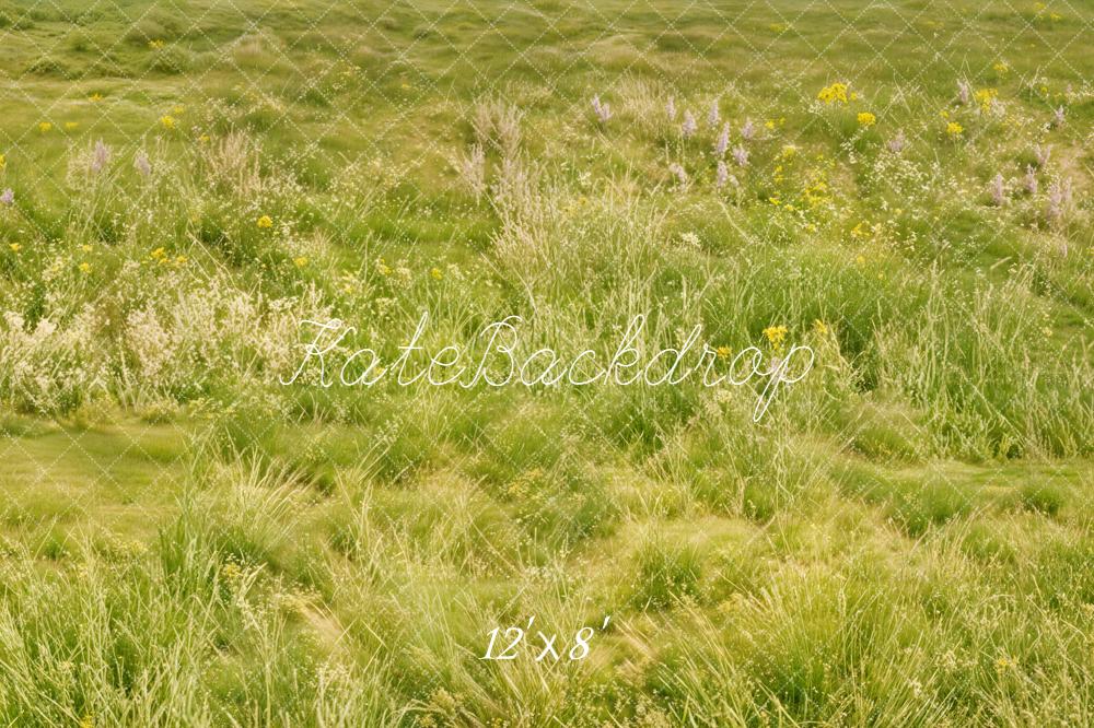 Kate Meadow Grass Green Floor Fleece Backdrop Designed by Emetselch - Image 4