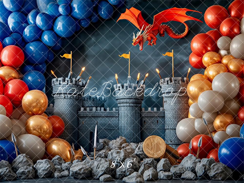 Kate Medieval Castle Dragon Balloon Backdrop Designed by Patty Robert - Image 3