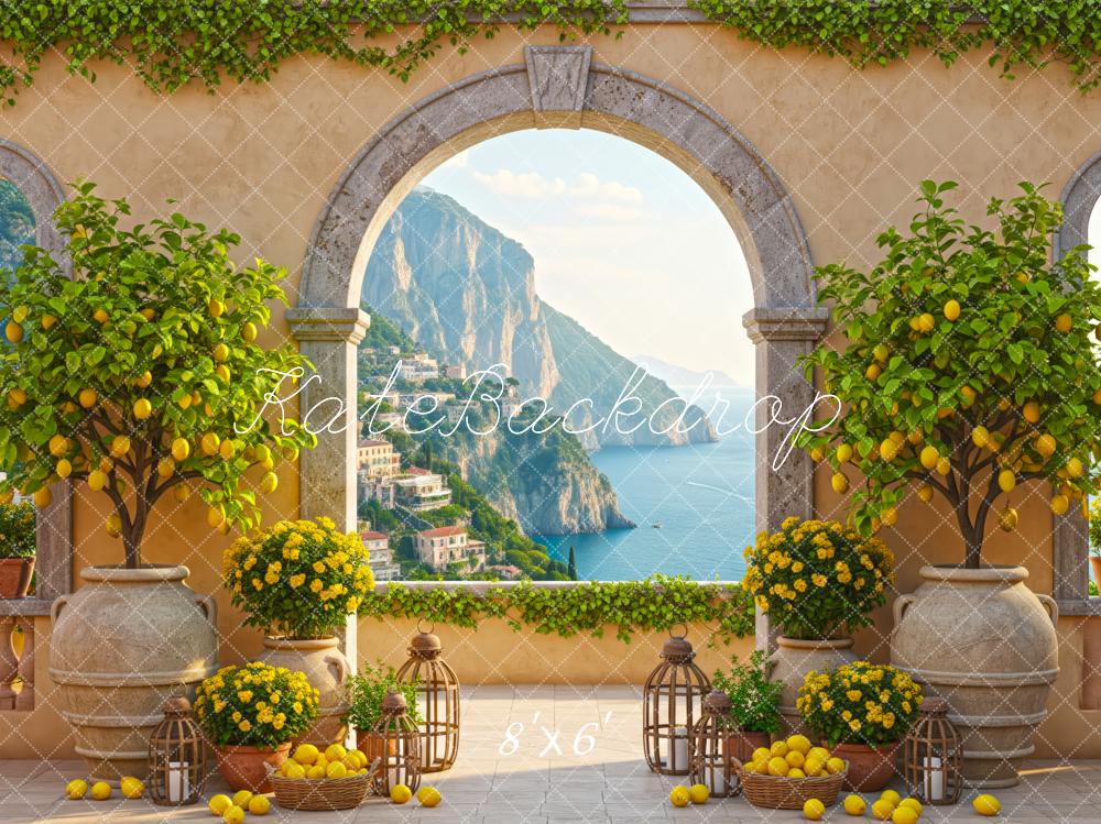 Kate Mediterranean Arch Lemons Ocean Backdrop Designed by Patty Robert - Image 3