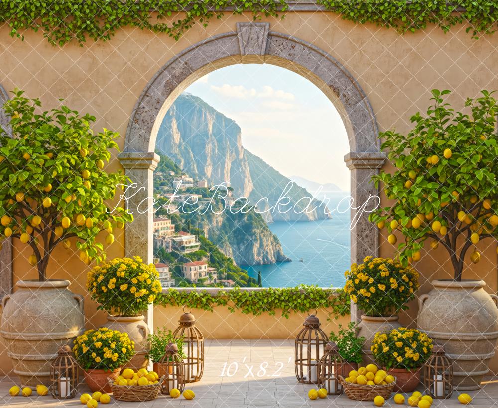 Kate Mediterranean Arch Lemons Ocean Backdrop Designed by Patty Robert - Image 6