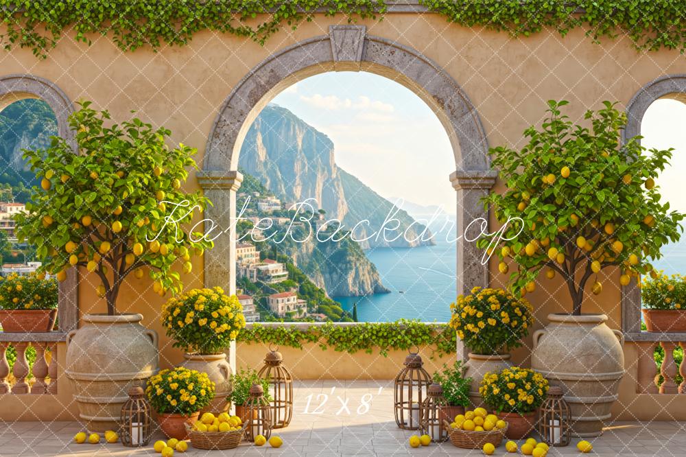 Kate Mediterranean Arch Lemons Ocean Backdrop Designed by Patty Robert - Image 8