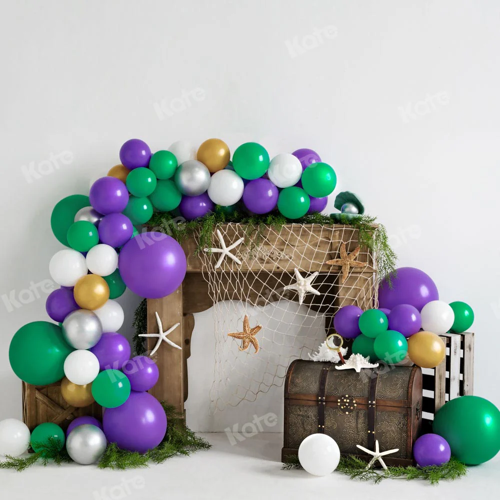 Kate Mermaid Birthday Summer Balloon Backdrop Designed by Emetselch - Image 2