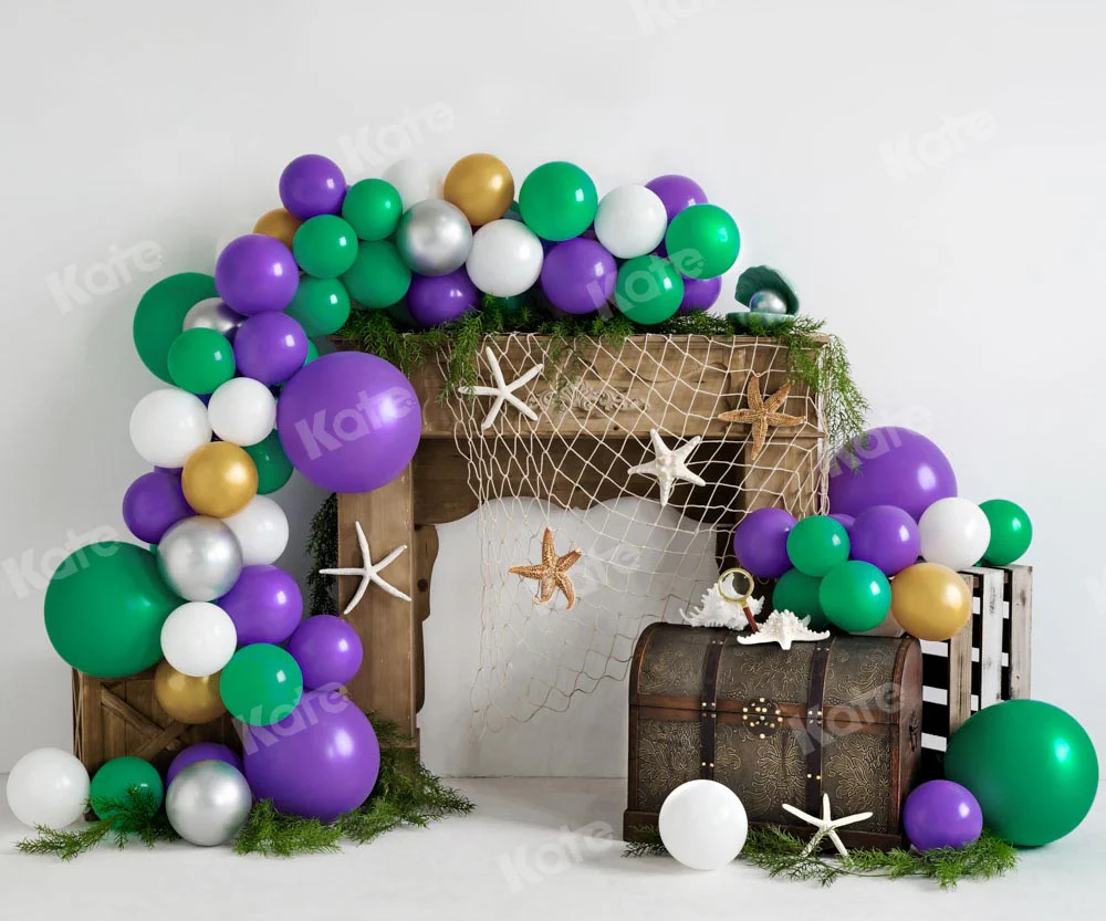 Kate Mermaid Birthday Summer Balloon Backdrop Designed by Emetselch - Image 3