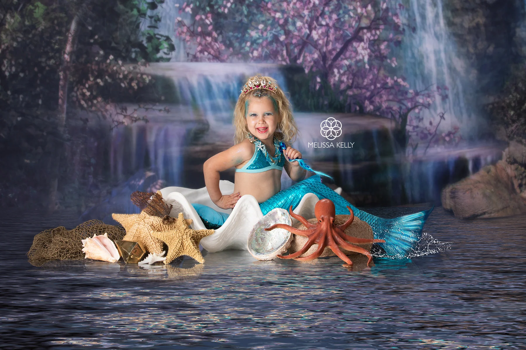 Kate Mermaid Stream Water Spring Backdrop - Image 4