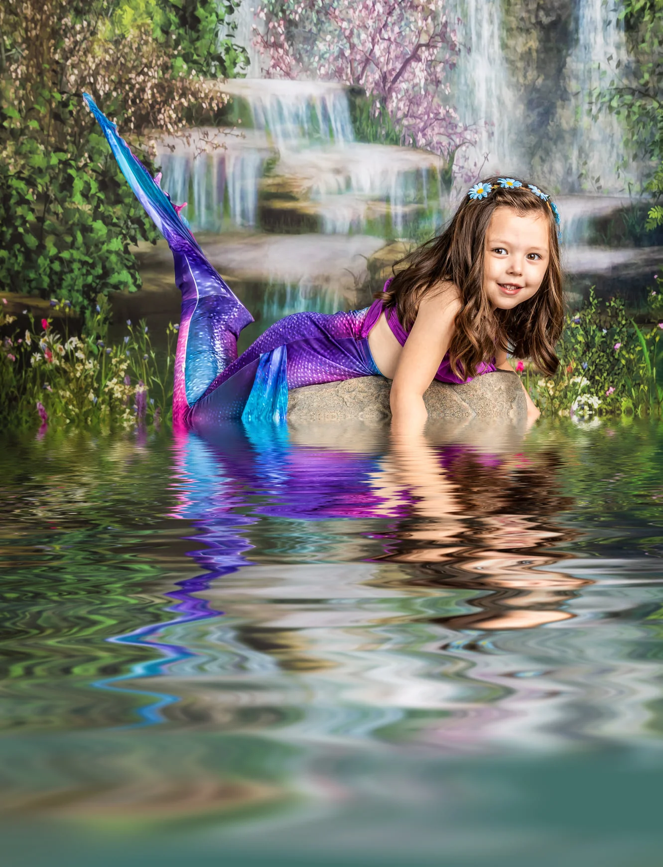 Kate Mermaid Stream Water Spring Backdrop - Image 9