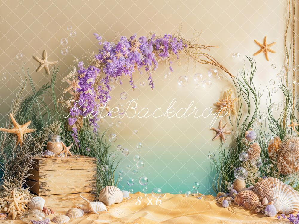 Kate Mermaid Underwater Starfish Seashell Backdrop Designed by Emetselch - Image 3
