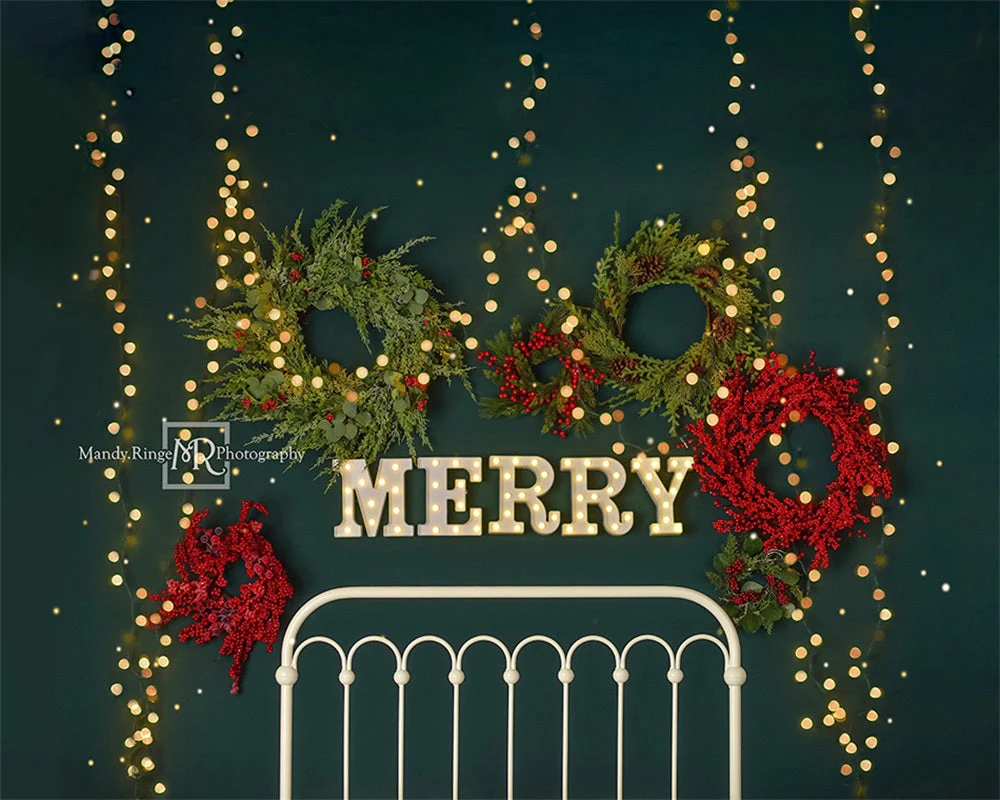 Kate Sparkle Merry Christmas Headboard Fleece Backdrop Designed By Mandy Ringe Photography - Image 6