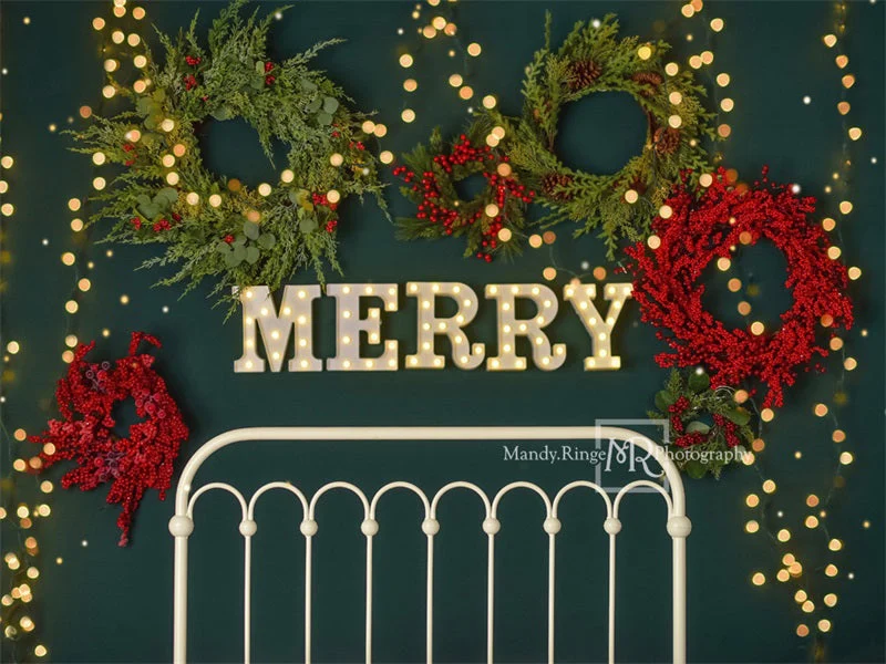 Kate Sparkle Merry Christmas Headboard Fleece Backdrop Designed By Mandy Ringe Photography - Image 7