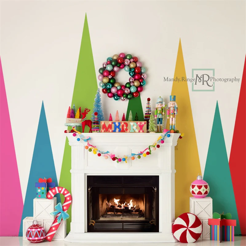 Kate Merry Christmas Bright Fireplace Backdrop Designed by Mandy Ringe Photography - Image 11