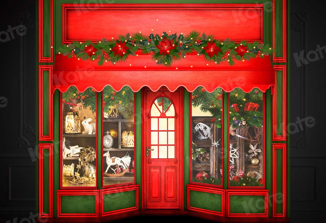 Kate Merry Christmas Shop Front Backdrop for Photography - Image 2