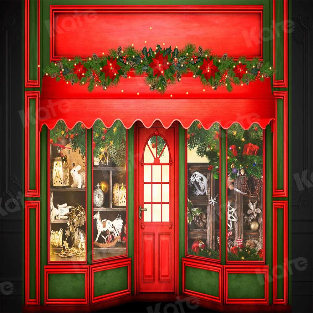 Kate Merry Christmas Shop Front Backdrop for Photography - Image 3