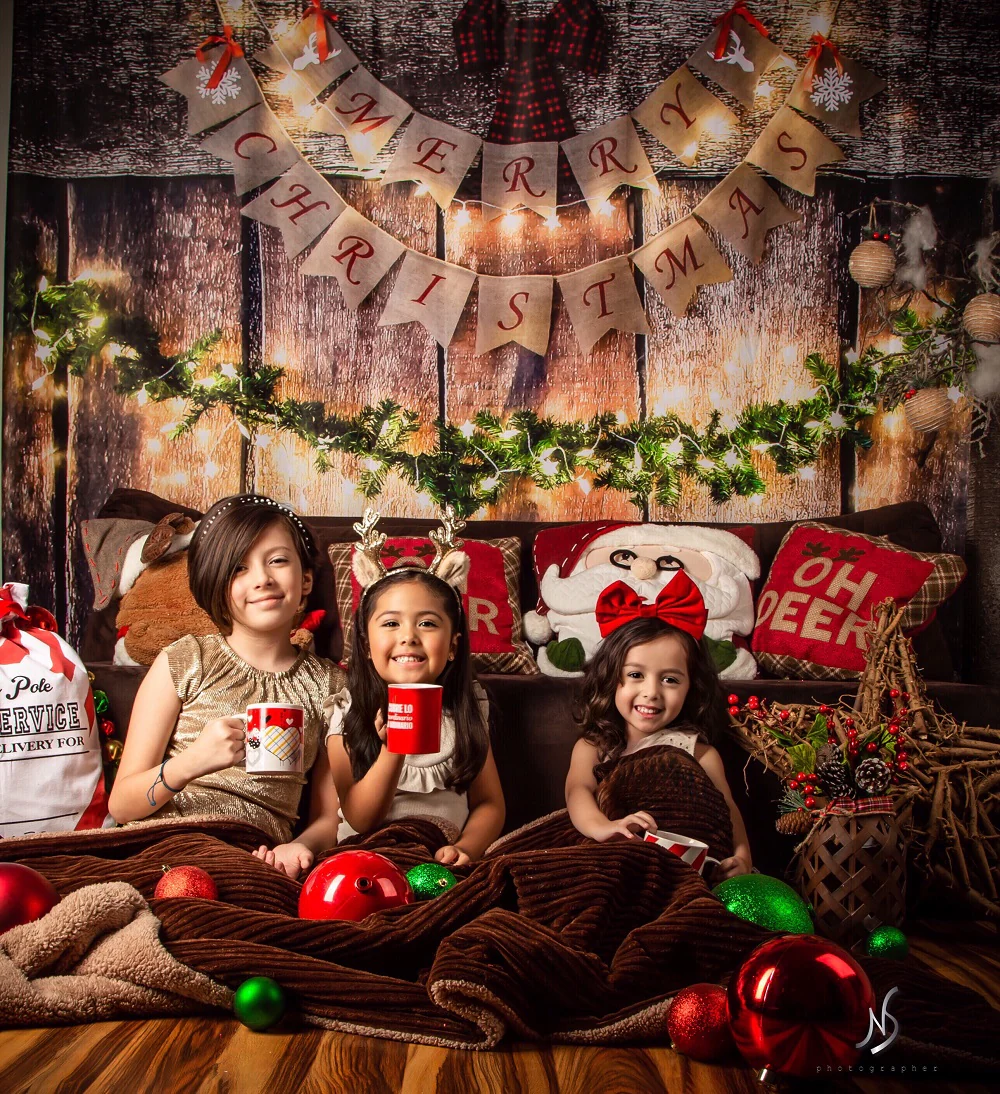 Kate Merry Christmas Wooden Backdrop Designed By AAE Photography - Image 3