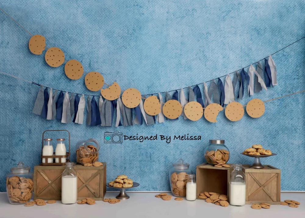 Kate Milk Cookies Blue Cake Smash Backdrop Designed by Melissa King - Image 2