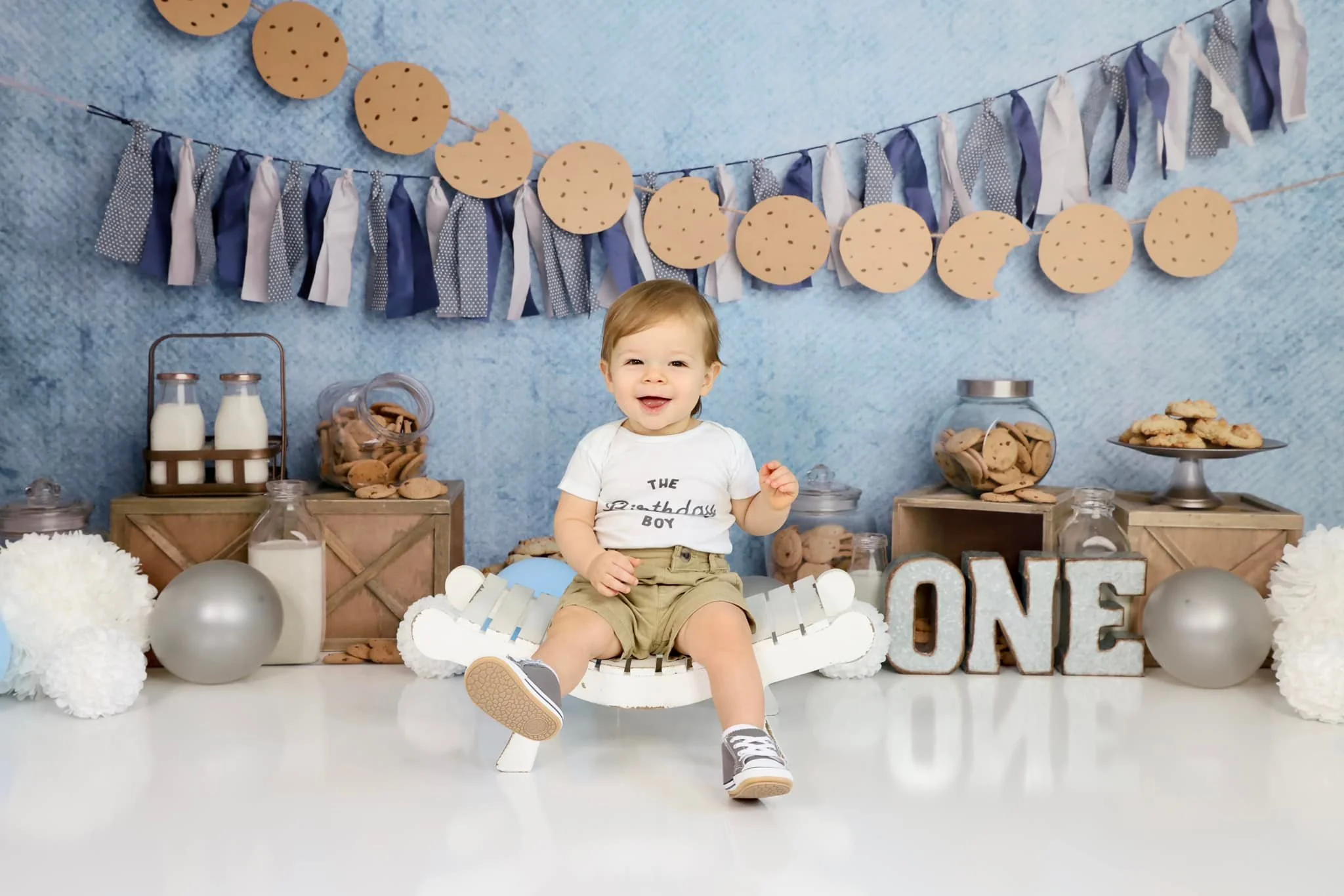 Kate Milk Cookies Blue Cake Smash Backdrop Designed by Melissa King - Image 3