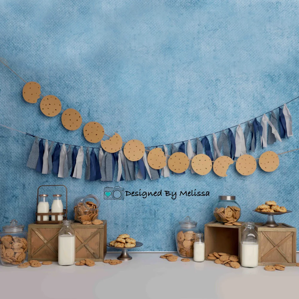 Kate Milk Cookies Blue Cake Smash Backdrop Designed by Melissa King - Image 5