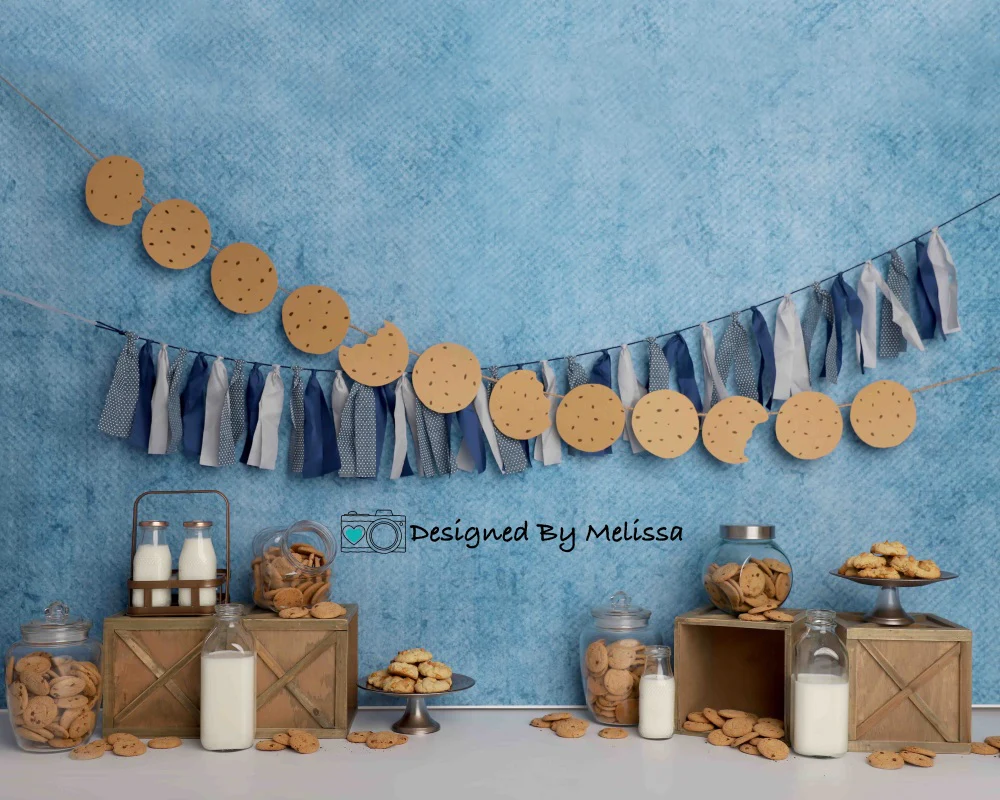 Kate Milk Cookies Blue Cake Smash Backdrop Designed by Melissa King - Image 6