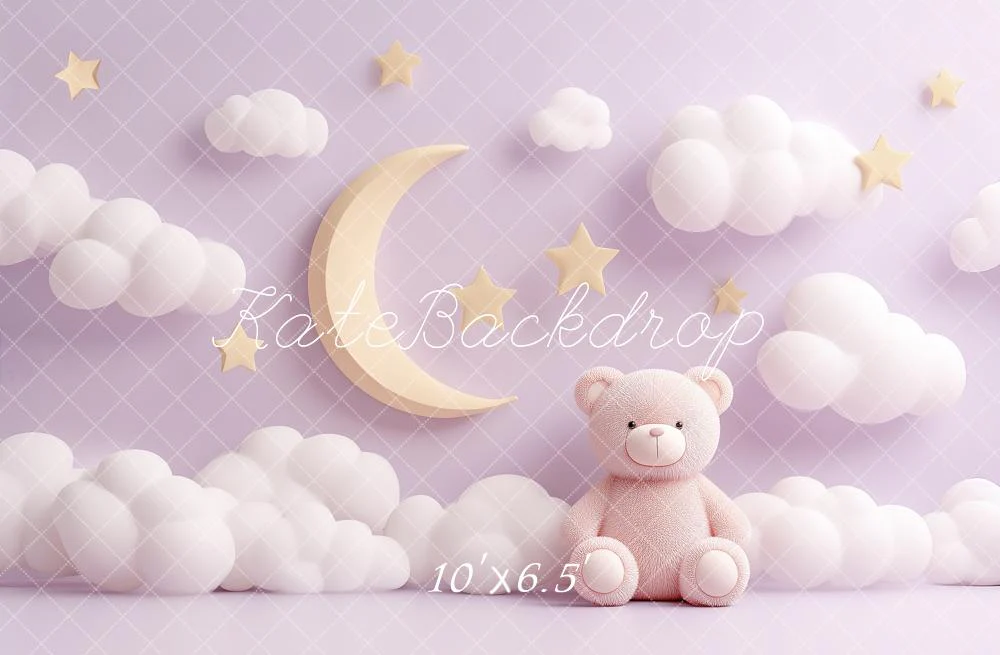 Kate Moon Clouds Stars Teddy Bear Backdrop Designed by Angela Marie Photography - Image 4