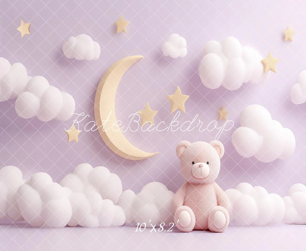 Kate Moon Clouds Stars Teddy Bear Backdrop Designed by Angela Marie Photography - Image 6