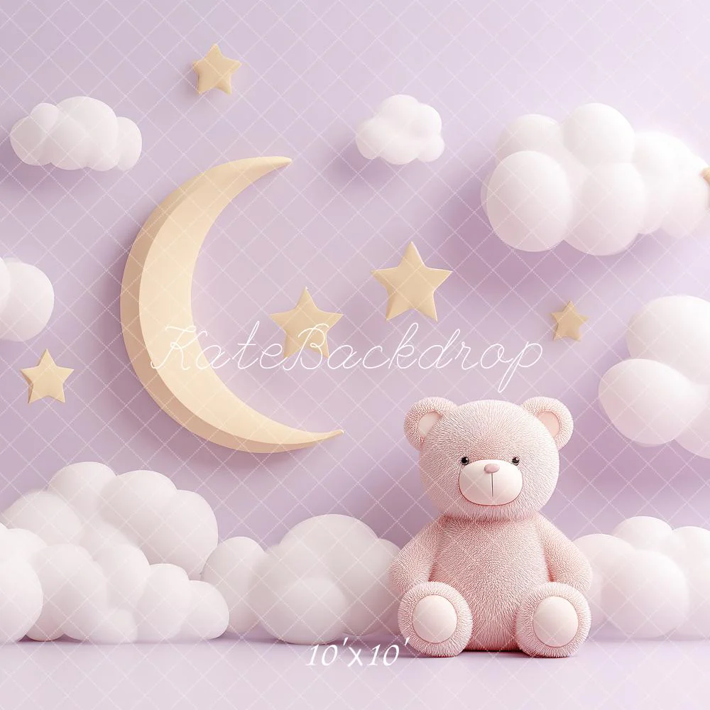 Kate Moon Clouds Stars Teddy Bear Backdrop Designed by Angela Marie Photography - Image 7