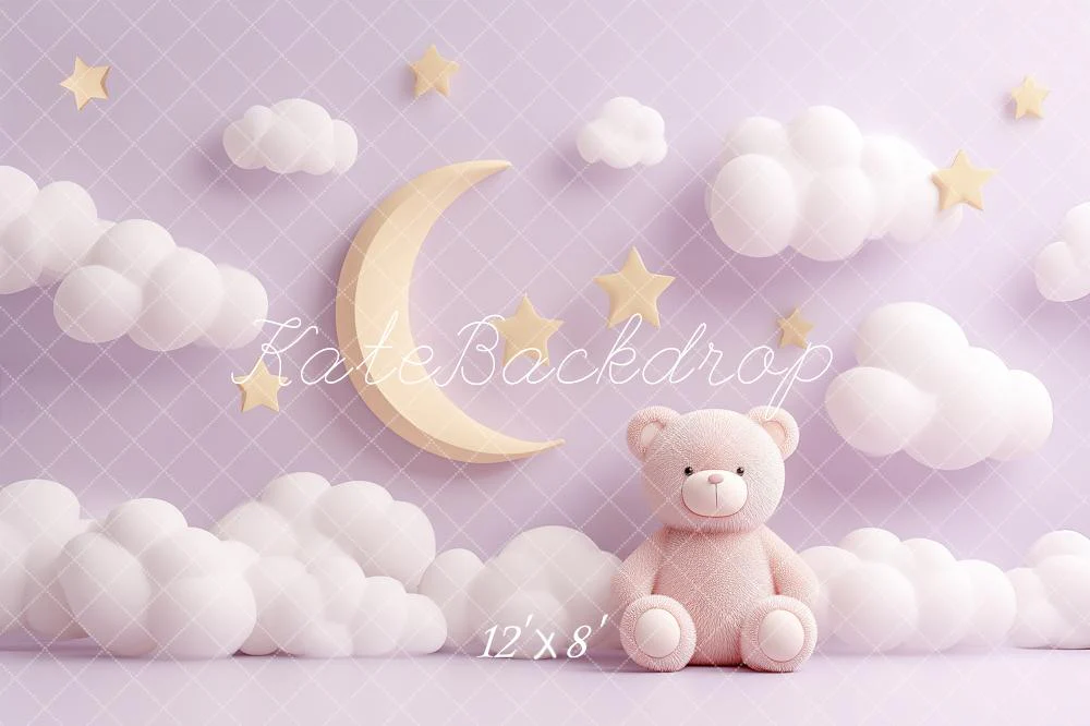 Kate Moon Clouds Stars Teddy Bear Backdrop Designed by Angela Marie Photography - Image 8