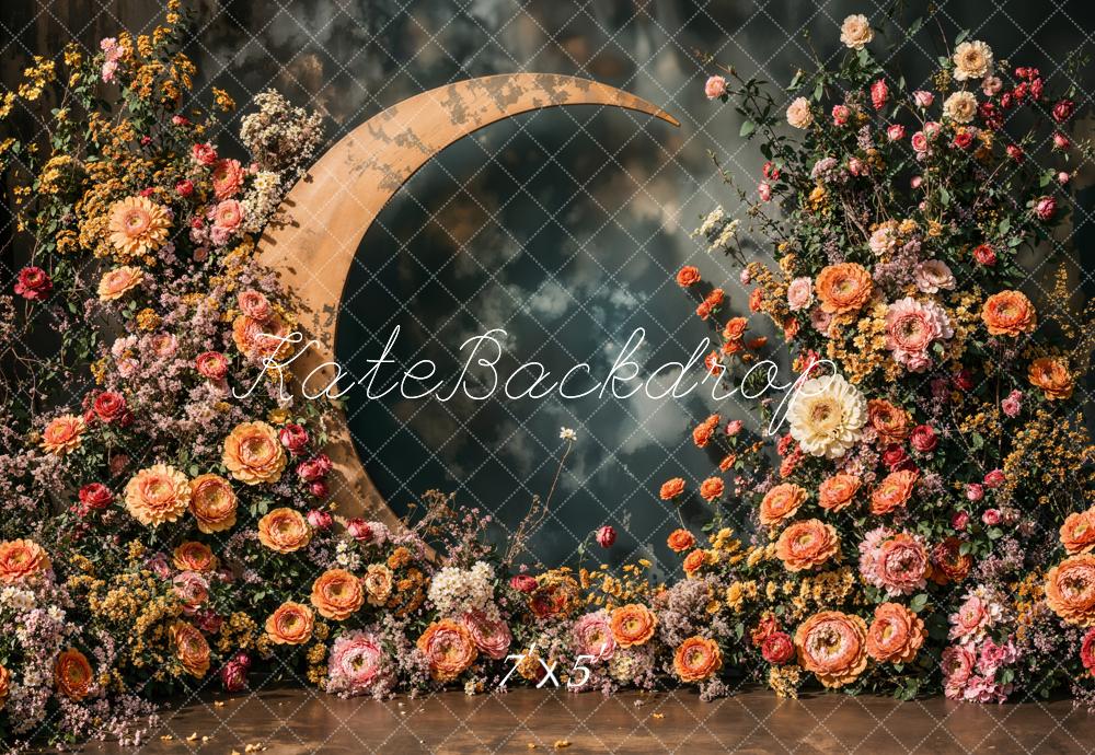 Kate Mother's Day Floral Crescent Moon Backdrop Designed by Emetselch - Image 2
