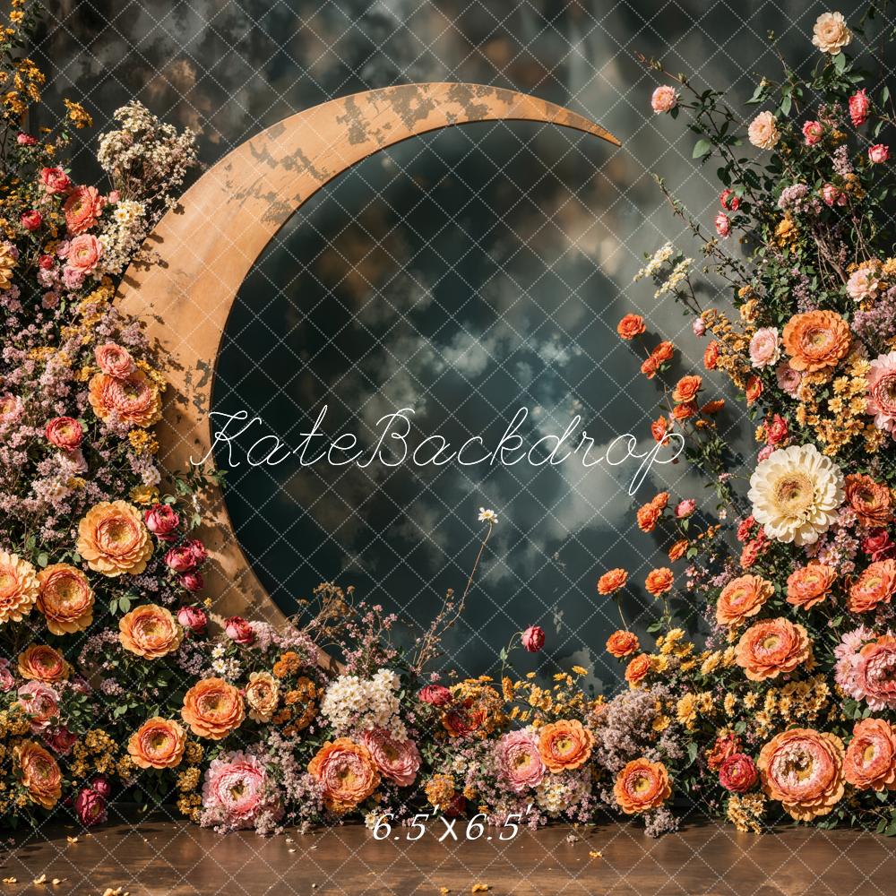 Kate Mother's Day Floral Crescent Moon Backdrop Designed by Emetselch - Image 3