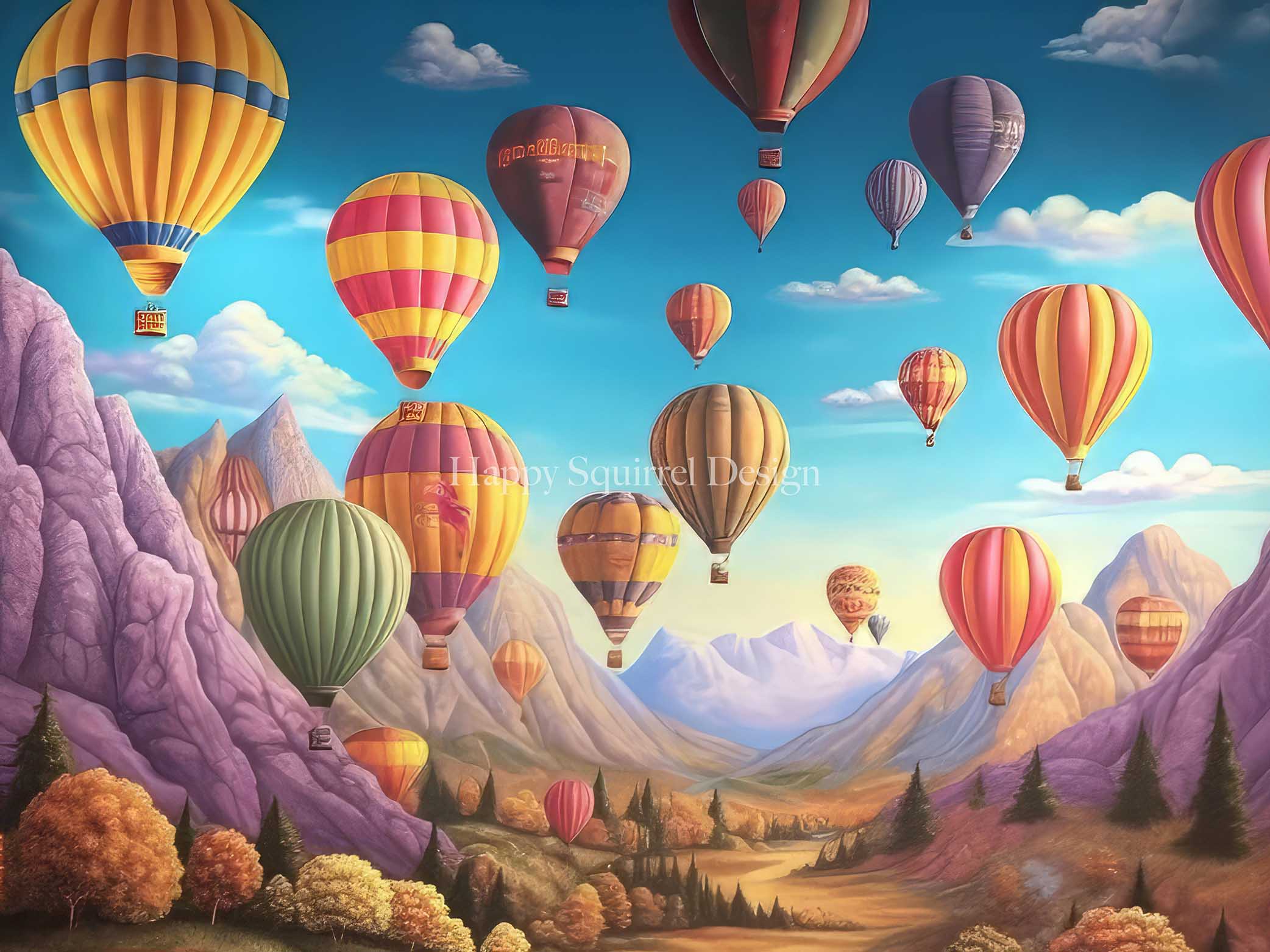 Kate Mountainside Air Balloons Backdrop Designed by Happy Squirrel Design - Image 3