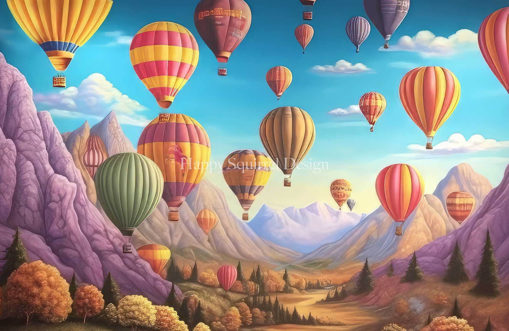 Kate Mountainside Air Balloons Backdrop Designed by Happy Squirrel Design - Image 4
