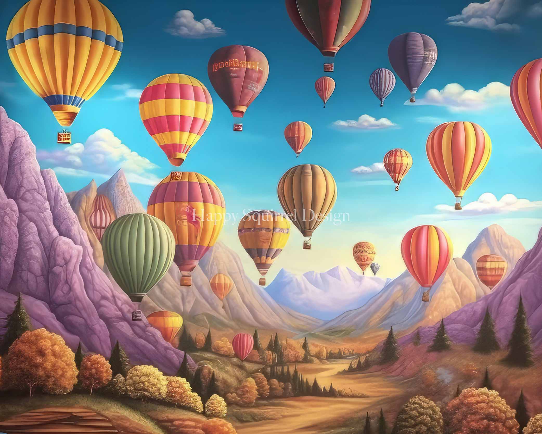 Kate Mountainside Air Balloons Backdrop Designed by Happy Squirrel Design - Image 5