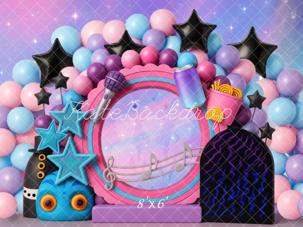 Kate Music Balloons Stars Microphone Pastel Backdrop Designed by Mini MakeBelieve - Image 5