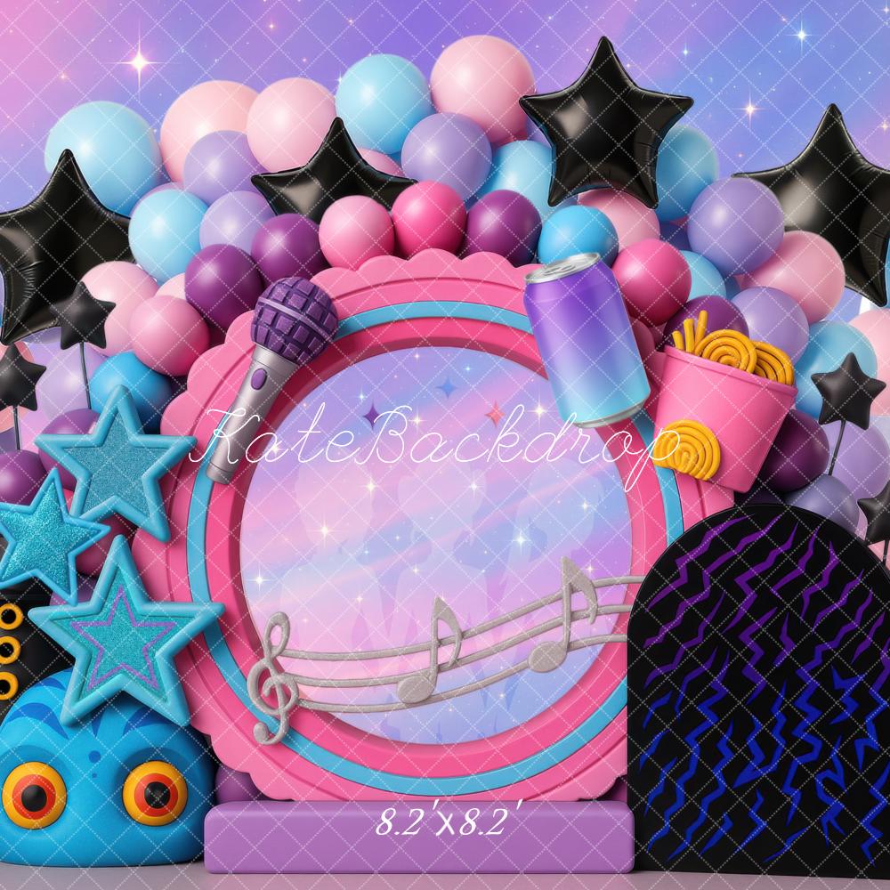 Kate Music Balloons Stars Microphone Pastel Backdrop Designed by Mini MakeBelieve - Image 7