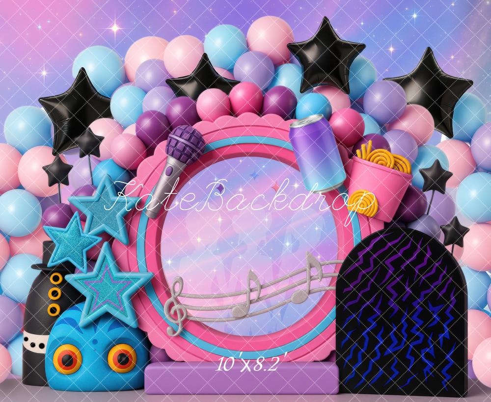 Kate Music Balloons Stars Microphone Pastel Backdrop Designed by Mini MakeBelieve - Image 8