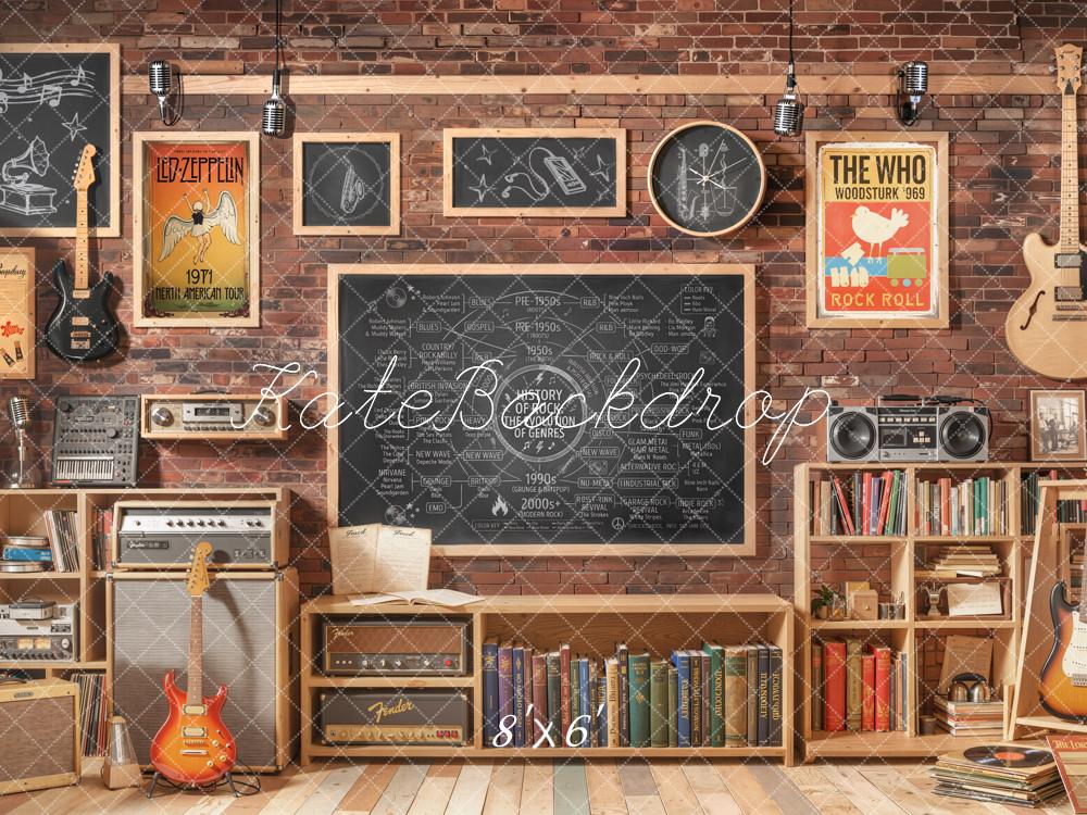 Kate Back to School Music Posters Guitars Brick Wall Backdrop Designed by Emetselch - Image 3