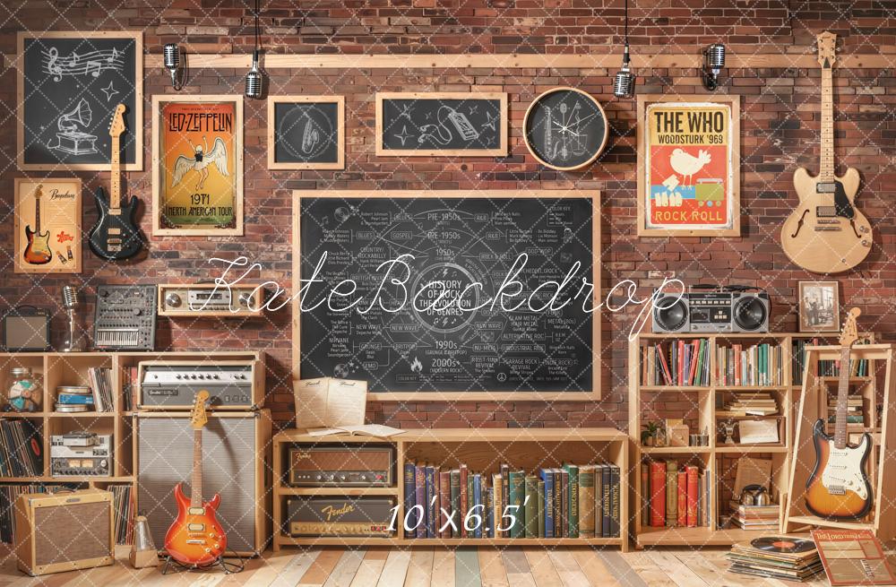 Kate Back to School Music Posters Guitars Brick Wall Backdrop Designed by Emetselch - Image 4