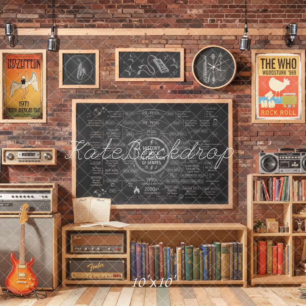 Kate Back to School Music Posters Guitars Brick Wall Backdrop Designed by Emetselch - Image 7