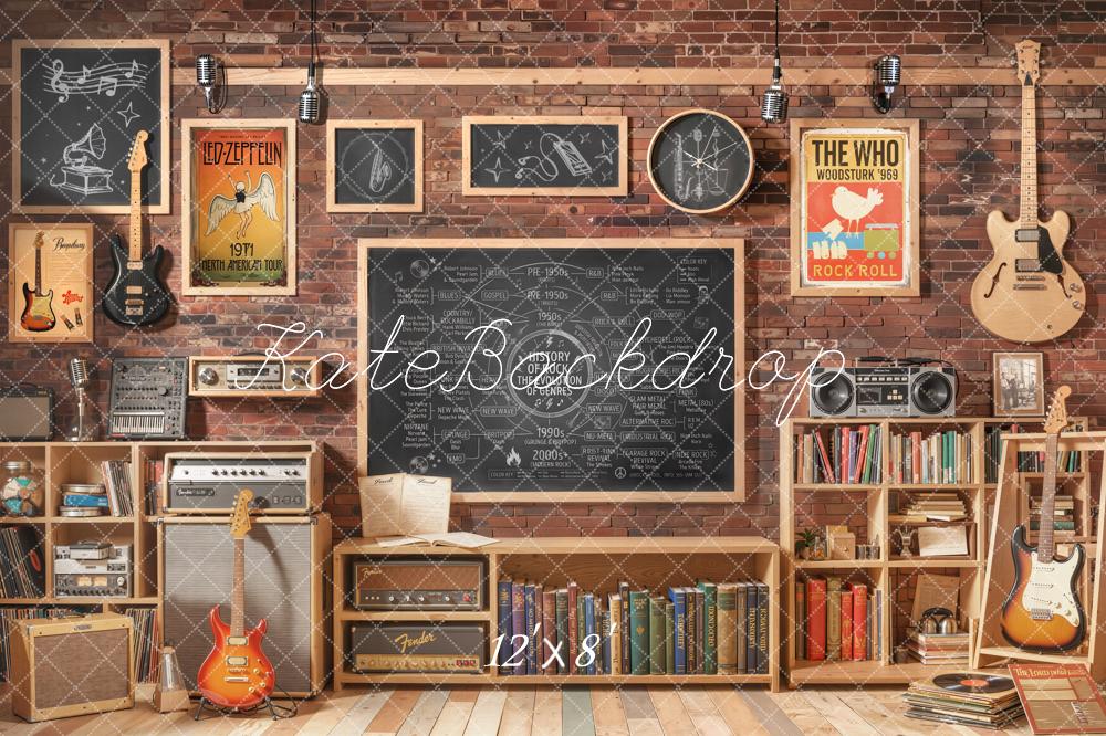 Kate Back to School Music Posters Guitars Brick Wall Backdrop Designed by Emetselch - Image 8