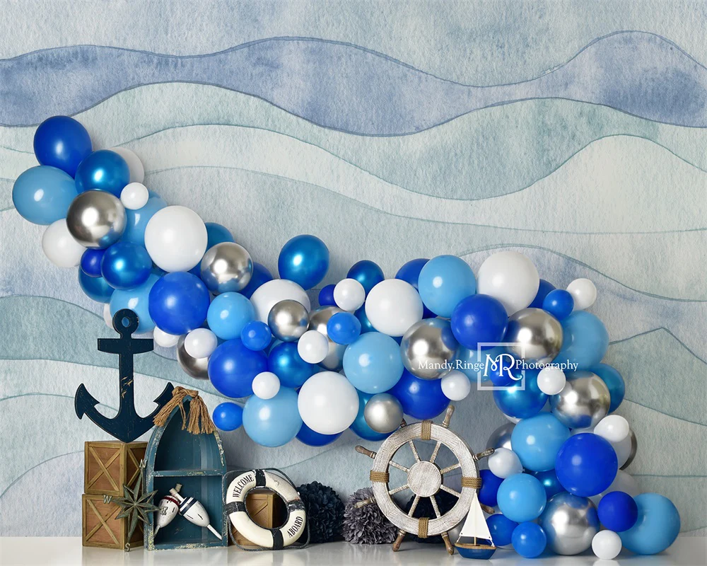 Kate Nautical Balloon Garland Backdrop Designed by Mandy Ringe Photography - Image 3