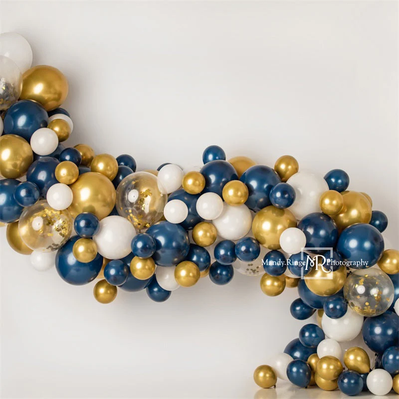 Kate Navy and Gold Balloon Garland Backdrop Designed by Mandy Ringe Photography - Image 6