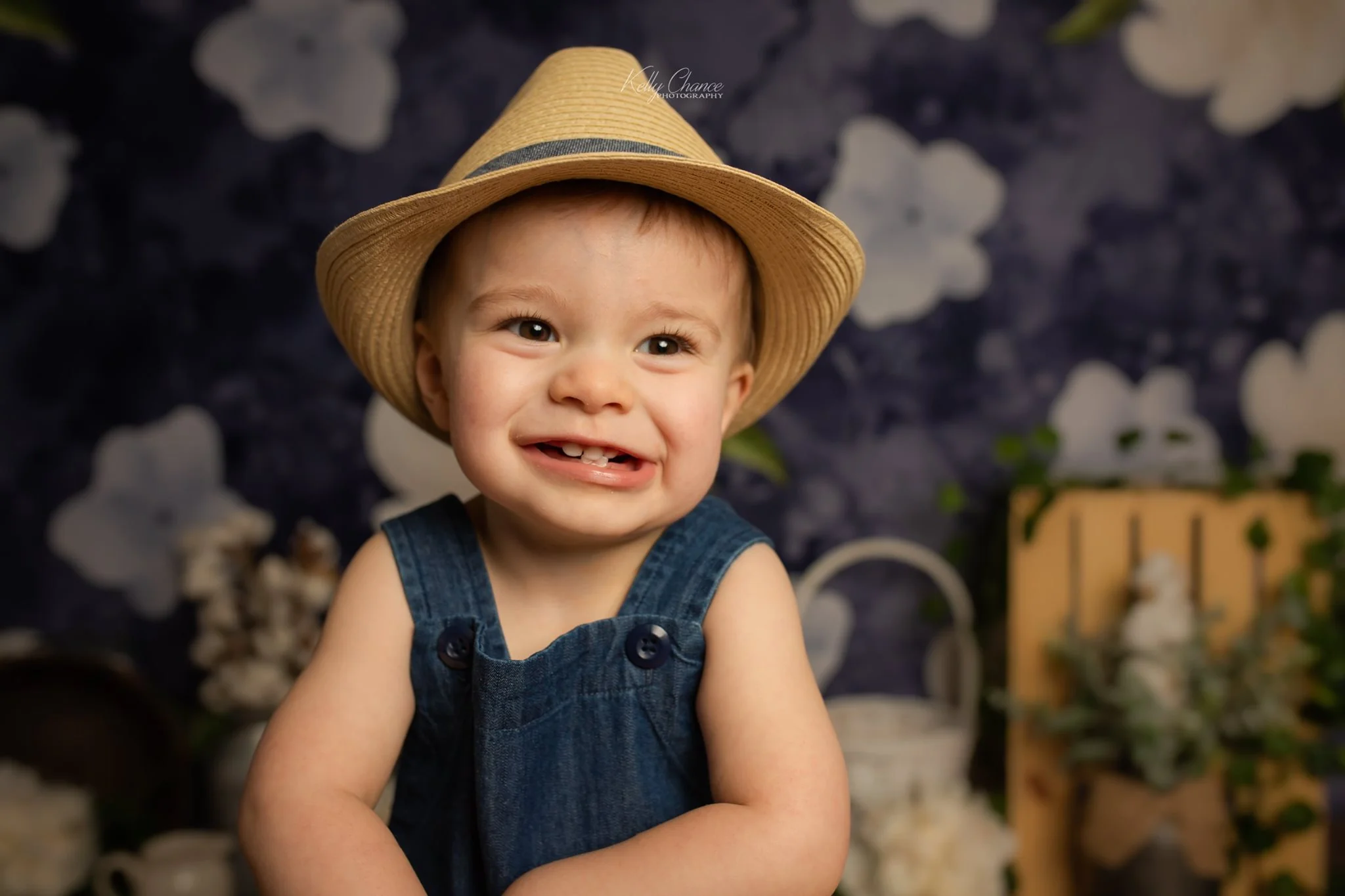 Kate Navy Flower Spring Backdrop Designed by Megan Leigh Photography - Image 3