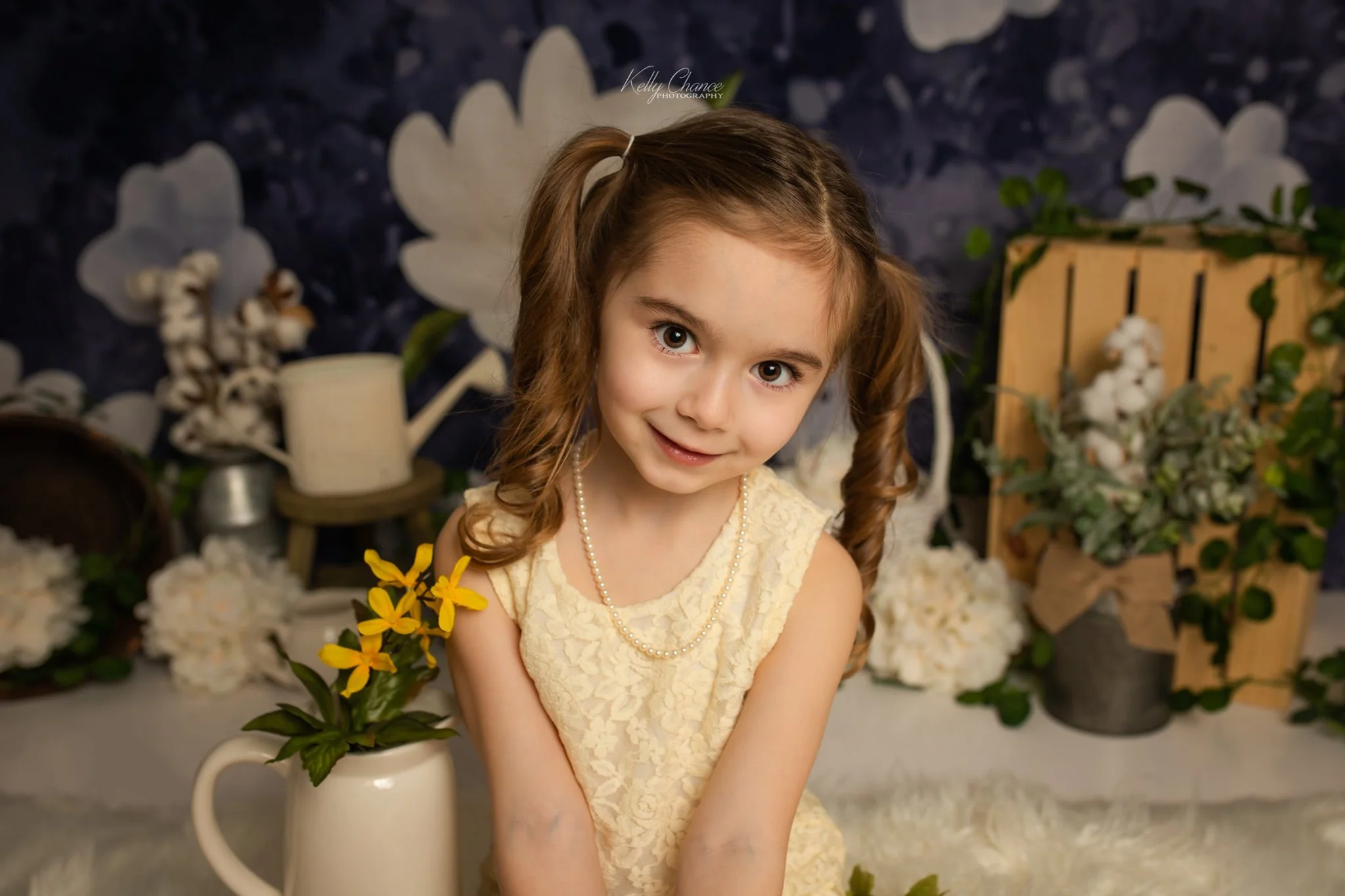 Kate Navy Flower Spring Backdrop Designed by Megan Leigh Photography - Image 5