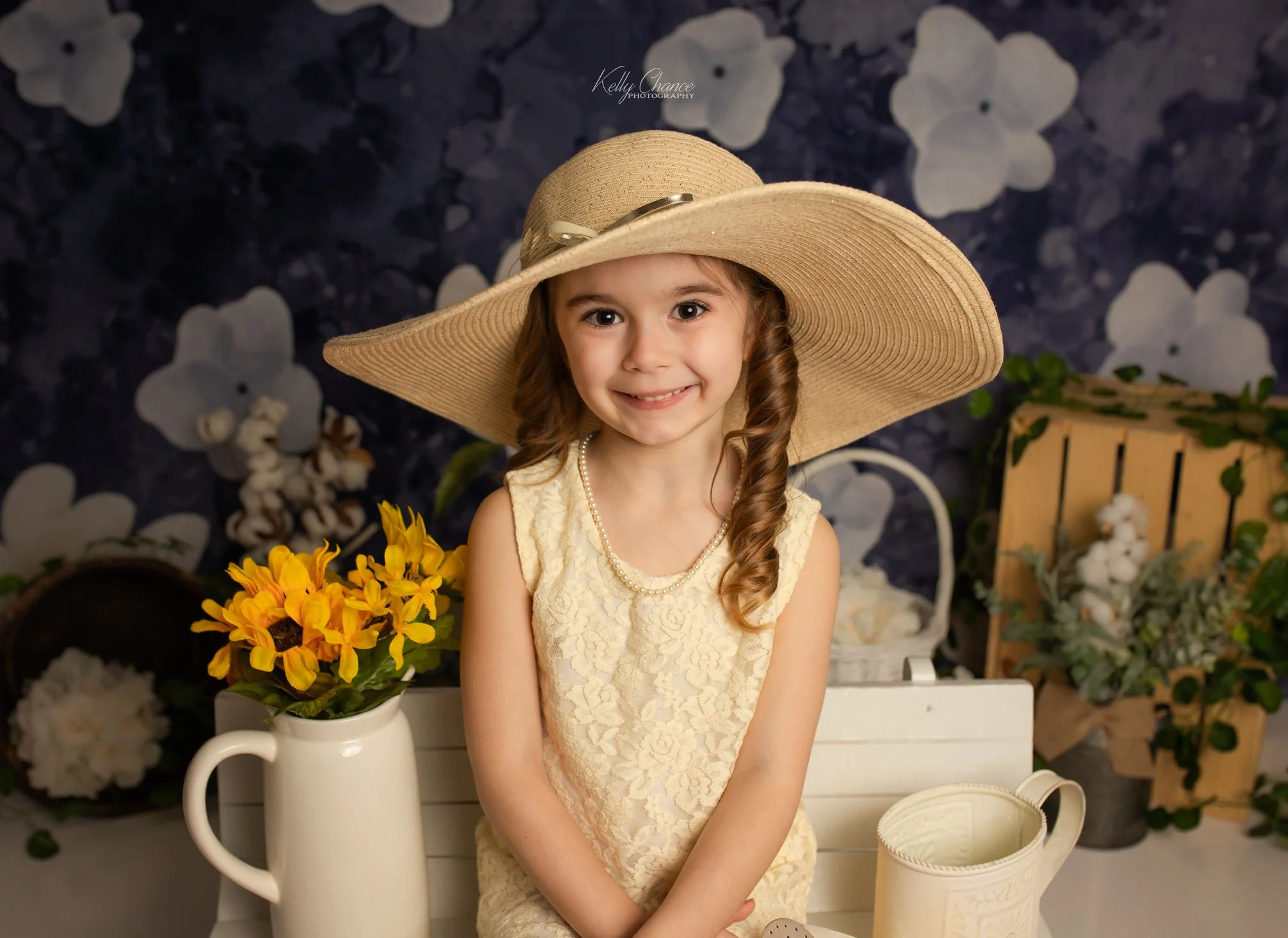Kate Navy Flower Spring Backdrop Designed by Megan Leigh Photography - Image 6