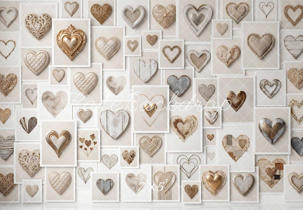 Kate Neutral Heart Wall Backdrop Designed by Mini MakeBelieve