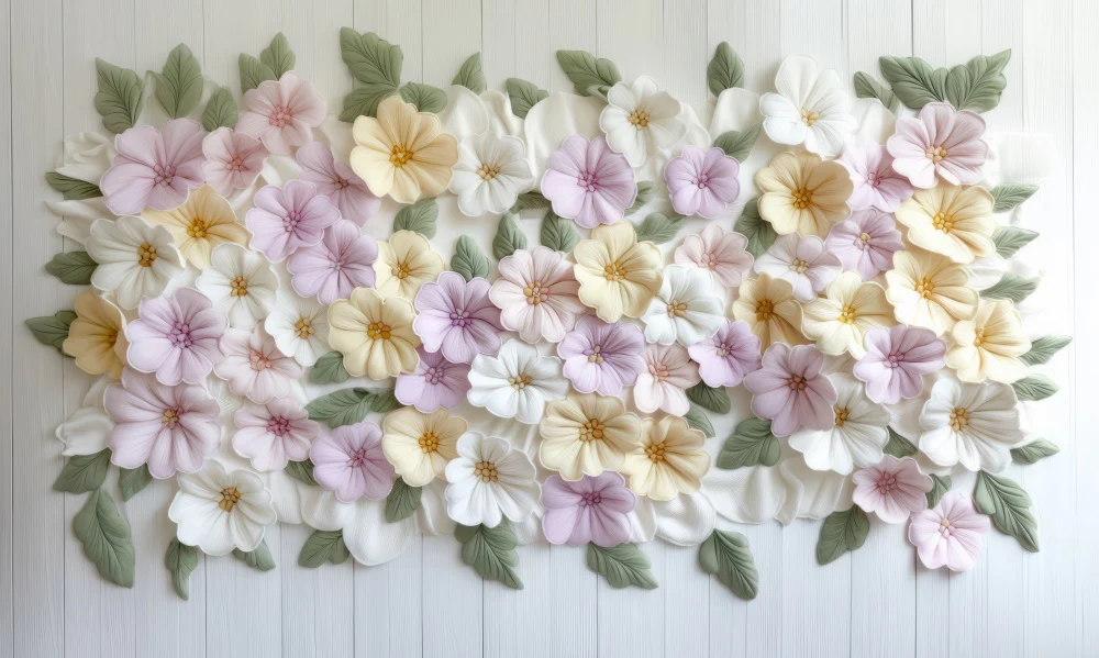 Kate Newborn Floral Rug Pastel Wood Rubber Floor Mat Designed by Mini MakeBelieve - Image 2