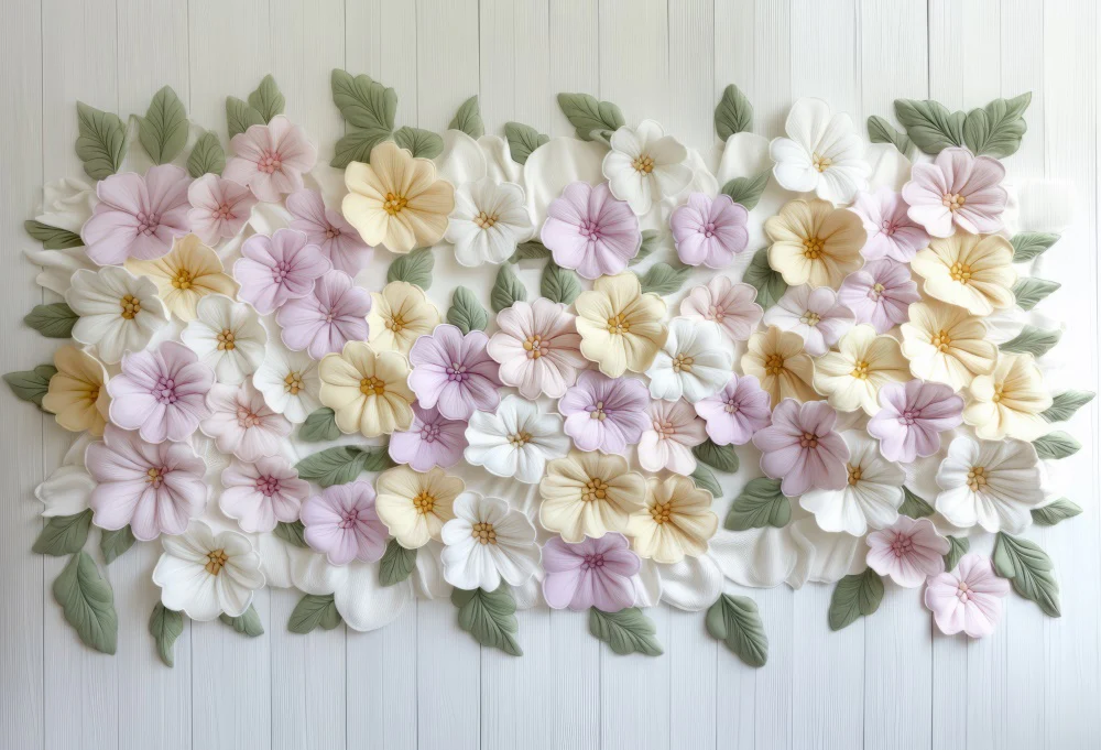Kate Newborn Floral Rug Pastel Wood Rubber Floor Mat Designed by Mini MakeBelieve - Image 4