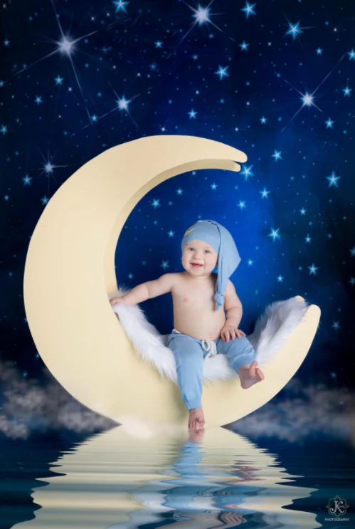 Kate Night Blue Sky Stars Light Glitter Backdrop Children - Image 2