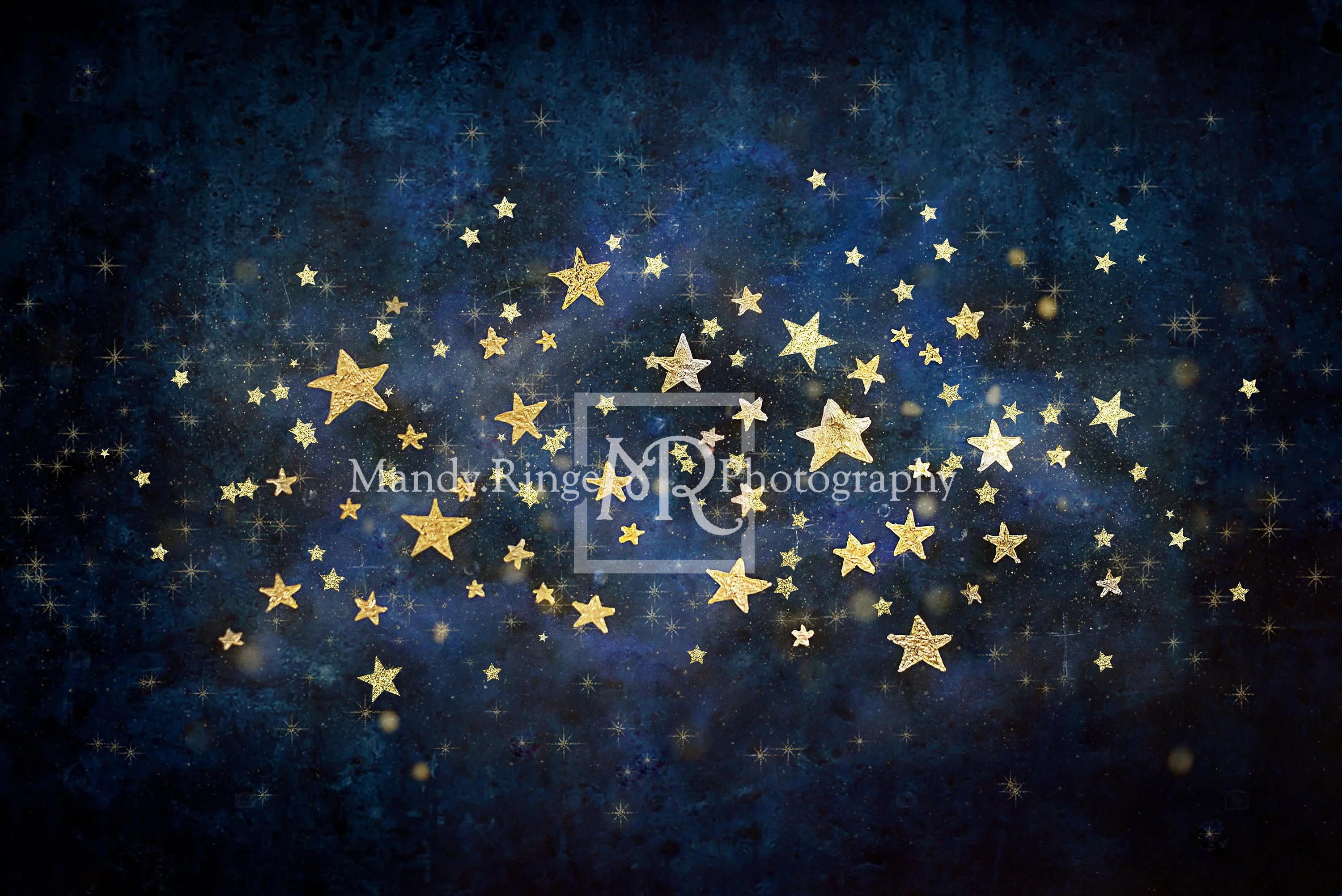 Kate Night Sky Gold Stars Backdrop Designed by Mandy Ringe Photography - Image 2