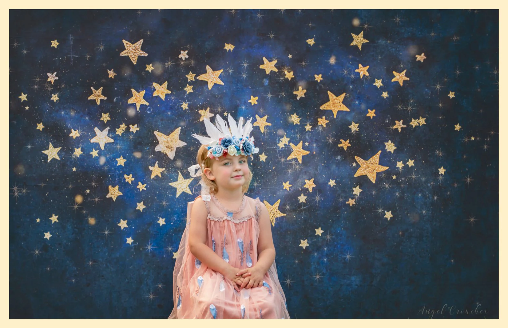 Kate Night Sky Gold Stars Backdrop Designed by Mandy Ringe Photography - Image 3
