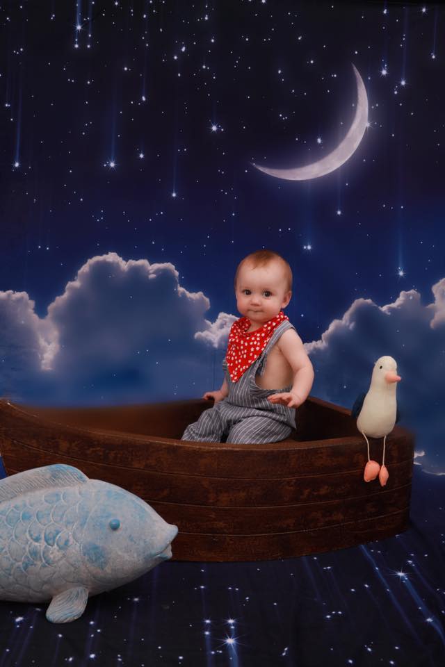 Kate Night Sky with Moon and Cloud Children Backdrop for Photography - Image 7