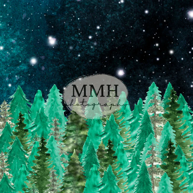 Kate Nighttime Tree Camping Outdoors Backdrop Designed by Melissa McCraw-Hummer - Image 2