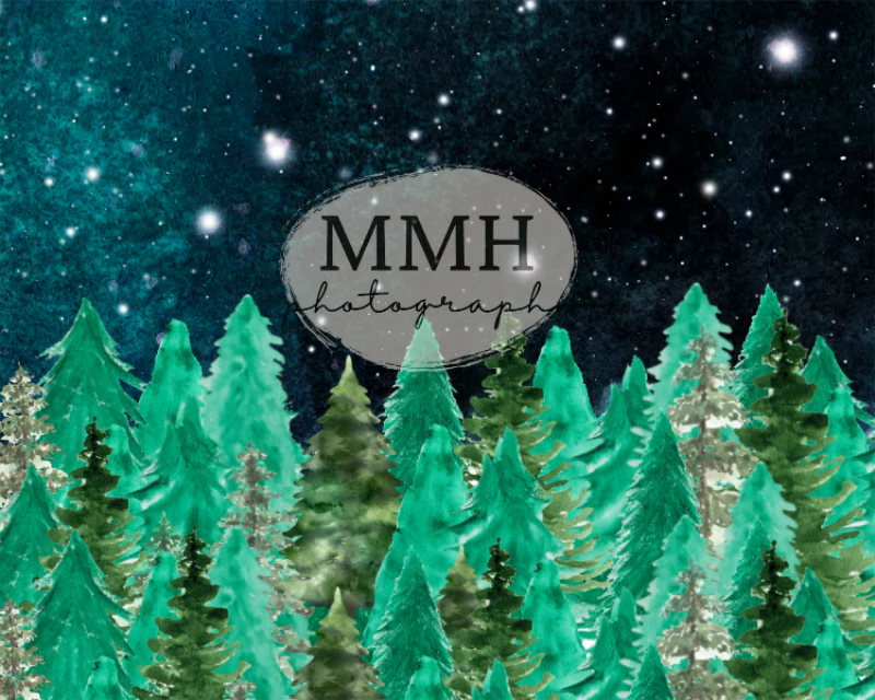 Kate Nighttime Tree Camping Outdoors Backdrop Designed by Melissa McCraw-Hummer - Image 3